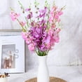 thumbnail image 4 of Mdesiwst Artificial Orchids 3 Fork Colorful Fake Flower Wedding Home Office Faux Floral Branch Flower Arrangement Decoration, 4 of 5