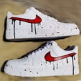 thumbnail image 3 of Ni&ke Custom Air Force 1 Blood Drip Splatter Red Black White Shoes Mens Womens, 3 of 6
