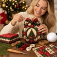 thumbnail image 5 of KRONDO Christmas Patchwork Ornament DIY Kit, 5.9" Fabric Craft Set for Holiday Tree, Mantel & Gift Display, 5 of 7