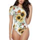 thumbnail image 1 of Fotbe Sunflowers Leaves And Birds Body de Mujer con Cuello Redondo y Mangas Cortas, Sin Mangas Ajustado, Suave, Cómodo y Básico-XX-Large, 1 of 7