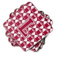 thumbnail image 2 of Letter L Football Crimson grey and white Foam Coaster Set of 4, 2 of 3