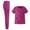 Hot Pink, variant on JULMCOMO Scrubs for Women Quick Dry Henley Short Sleeve Comfortable Medical Uniforms Hospital Work Two Piece Scrub Sets with Multi Pockets Cyan 2XL