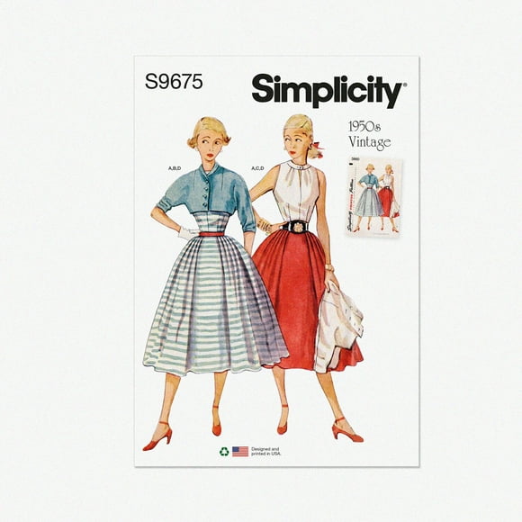 Retro Chic Sewing Kit: 1950s Skirt, Blouse & Jacket, Sizes 16-24, Multicolor (Code S9699)