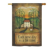 Breeze Decor BD-SH-H-100072-IP-BO-D-US18-SB 28 x 40 in. Each New Day Inspirational Sweet Home Impressions Decorative Vertical Double Sided House Flag