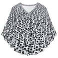 thumbnail image 4 of Soccer Balls Pattern Women's V-Neck Blouse With 3/4 Ruffled Bell Sleeves Casual Top Ladies Blouses, 4 of 7