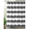 thumbnail image 3 of Grey Stripes Bathroom Curtain 78 Inch Shower Curtain with Hooks, Simple Gray White Texture Waterproof Polyester Bath Curtain Washable Bathtub Curtain 54''x 78'', 3 of 6