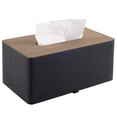 thumbnail image 1 of Soporte para pañuelos RHCSZ, piel sintética de alta gama, color negro, 1 of 7