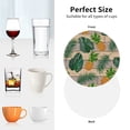 thumbnail image 6 of Fuzoiu Pineapples Palm Leaves Print Leather Coasters Set,Drink Coasters Set of 4,for Tabletop Protection, Durable PVC Coasters,Home Décor and Housewarming Gift-Round Shape, 6 of 6