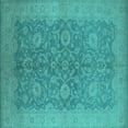thumbnail image 1 of Ahgly Company Indoor Square Oriental Turquoise Blue Industrial Area Rugs, 6' Square, 1 of 4