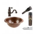 thumbnail image 1 of Premier Copper Products BSP3-LR12RDB Round Self Rimming Sink with Vessel Faucet, 1 of 4