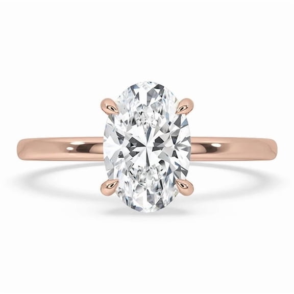 ZELSU 1.50 CT Oval Cut Moissanite Diamond Hidden Halo Engagement Ring For Her