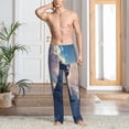 thumbnail image 2 of Kdxio Cloud Wolf Pattern Men's Pajama Pants, Elastic Waist with Drawstring and Pockets, Comfortable Loungewear-Small, 2 of 6