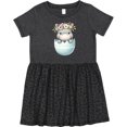 thumbnail image 3 of Inktastic Cute Hippo in Egg with Floral Crown Girls Toddler Dress, 3 of 5