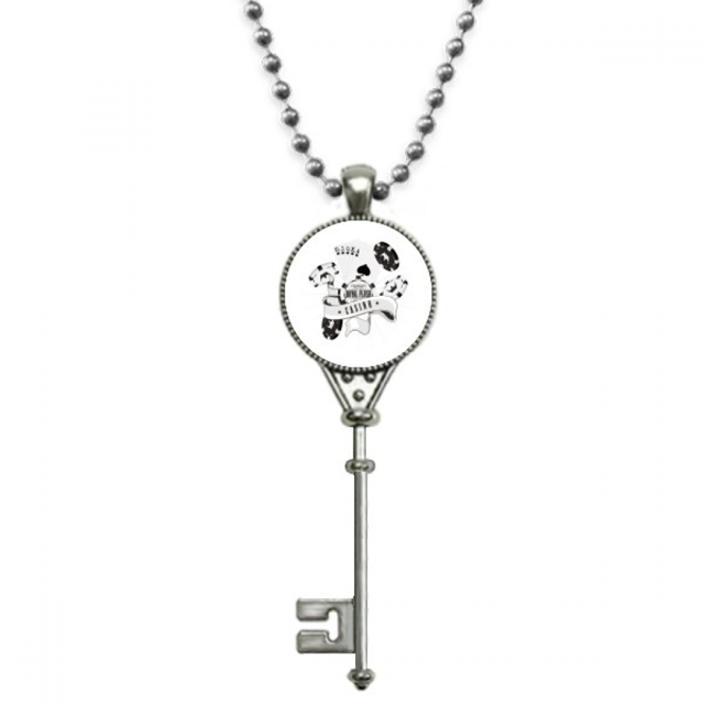Patron de juego naipes fichas utensilios Colgante Collar Vintage Llavero Plata Joyas Unbranded M