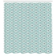 thumbnail image 3 of Navy and Teal Shower Curtain, Spring Flowers Bouquet Pattern with Various Dots on Pastel Colored Background, Fabric Bathroom Set with Hooks, 69W X 70L Inches, Multicolor, by Ambesonne, 3 of 3