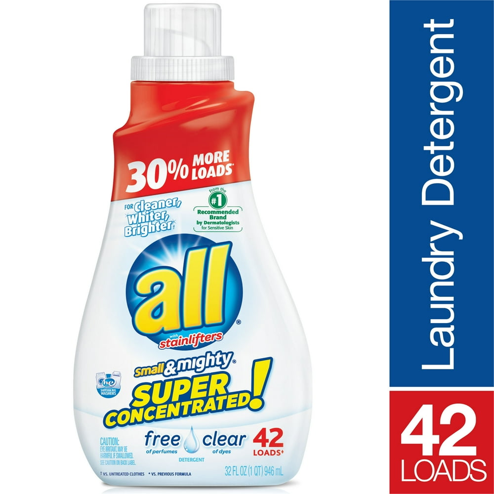 all Small & Mighty Liquid Laundry Detergent Free Clear for Sensitive