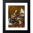 thumbnail image 2 of Circle of Simon Vouet 12x14 Black Modern Framed Museum Art Print Titled - Saint Cecilia, 2 of 5