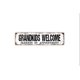 thumbnail image 1 of (Metal de aluminio) Letrero de metal rústico para puerta o calle con texto en inglés "Los nietos dan la bienvenida a sus padres con cita previa", para casa de abuelos y nietos, tamaño de 4 x 16, 1 of 4