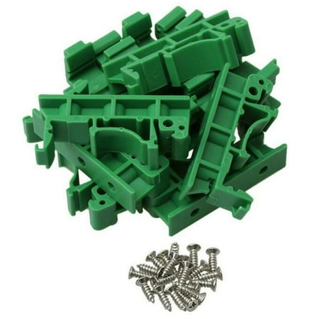 

10Pcs DRG-01 PCB Mounting Brackets Screws Green for DIN 35 Mounting Rails Adapter Replacements Parts