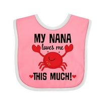 Inktastic Nana Loves Me Grandson Boys or Girls Baby Bib