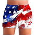 thumbnail image 6 of LEBONYARD Summer Clearance Womens Shorts,Women's Shorts with Comfortable Fit,Women's Independence Day High-waisted Summer Print Leggings Beach Shorts Red S, 6 of 6