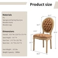thumbnail image 2 of Set of 2 Vintage French Country PU Leather Dining Chairs with Solid Wood Legs, Orange Upholstered for Dining Room or Kitchen, 2 of 7