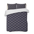 thumbnail image 2 of Navy Blue Geometric Twin Size Down Alternative Comforter, Lightweight Comforter Quilt Bedding Set with Pillow Shams Brown Modern Abstract Art Aesthetics All Seasons Bed Comforter Duvet Insert 68"x86", 2 of 7