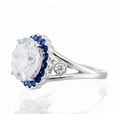thumbnail image 2 of ROUND CUT CUBIC ZIRCONIA AND SAPPHIRE CZ HALO ENGAGEMENT RING, 2 of 3