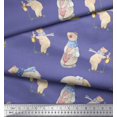 thumbnail image 2 of Soimoi Cotton Duck Fabric Cycle,Rabbit & Bear Kids Fabric Prints By Yard 42 Inch Wide, 2 of 2
