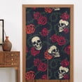 thumbnail image 2 of DouZhe Doorway Drape Split Curtains, Colorful Roses Skulls Tattoos Room Divider Privacy Door Curtains, 34" x 56", 2 of 6