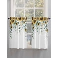 thumbnail image 5 of Sunflower 2 Panel Kitchen Curtains for Windows, Yellow Floral Eucalyptus Leaves Watercolor Bathroom Privacy Curtain, Home Décor Window Treatment for Bedroom/Living Room 55"x45", 5 of 6