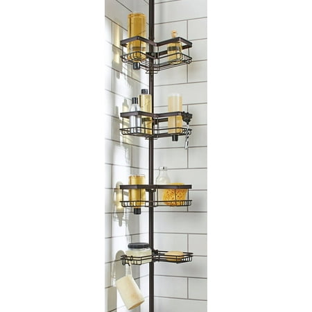 Better Homes & Gardens Contoured Tension Pole Shower Caddy, Oil-Rubbed Bronze