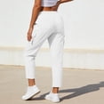 thumbnail image 6 of Hvogkswy Cargo Pants Women High Waisted Drawstring Solid Color Casual Straight-Leg Pants with Multi Pockets Lightweight Comfy Summer Cargo Pants, 6 of 6