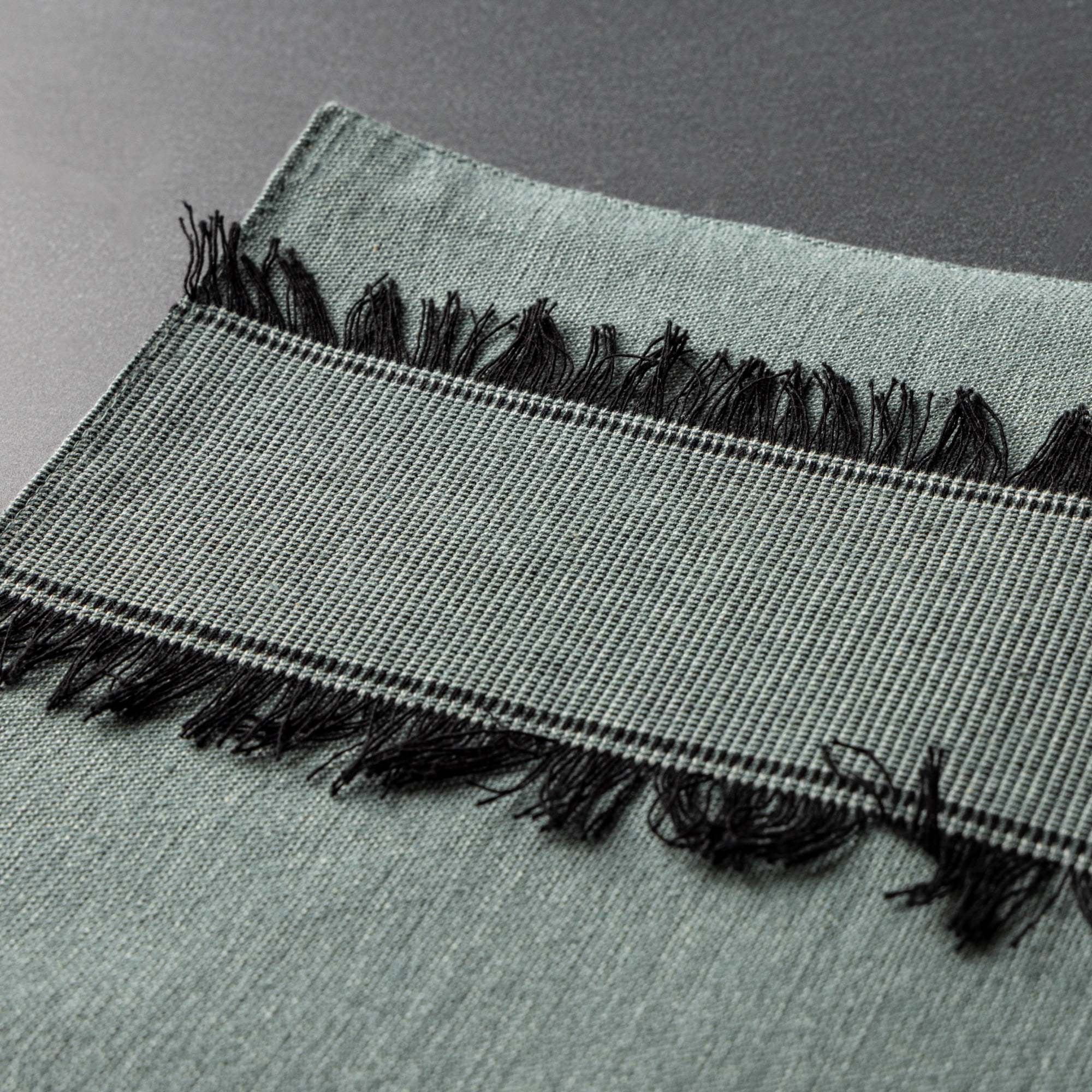(4 pack) Thyme & Table Green Fringe Placemat
