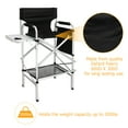 thumbnail image 4 of Omysalon 2 PCS 31" Tall Upgraded Director Makeup Artist Chair Bar Height, Aluminum Frame Supports 300 lbs, Folding Portable with Side Table Storage Bag Black,33.8" L x 19.2" W x 45.6" H, 4 of 9