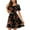 Red, variant on Elainilye Fashion Women's Casual Dresses Summer Floral Print Short Sleeve Dress Strapped Beach Dresses,Black