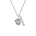 thumbnail image 2 of Delight Jewelry Silvertone Large Antiqued Pumpkin Silvertone Hope Anchors the Soul Bar Charm Necklace, 23", 2 of 4