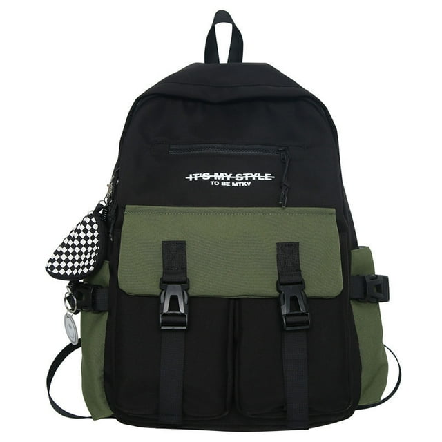 Junior and Senior High School Student BagFashion Locked Campus Backpack Large Capacity Casual Simple Backpack