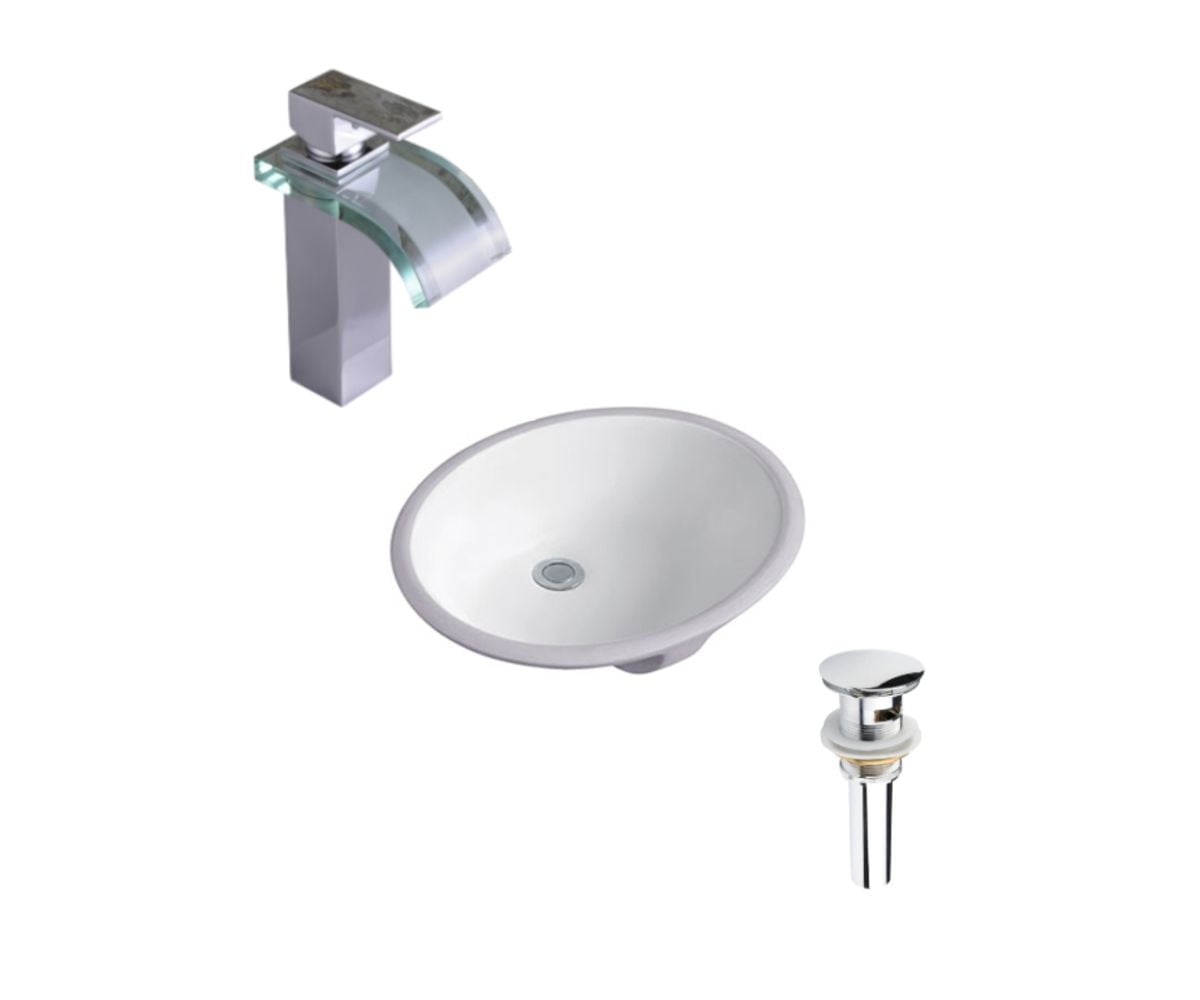 DROP Bath and Kitchen DR091090 Undermount Bathroom Sink Set