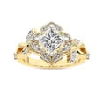 thumbnail image 4 of IGI Certified 4 Carat Princess Shape Lab Grown Diamond Engagement Ring | 14K Yellow Gold | Garden Bloom Side Stone Diamond Ring | FG-VS1-VS2 Quality Friendly Diamonds, 4 of 6
