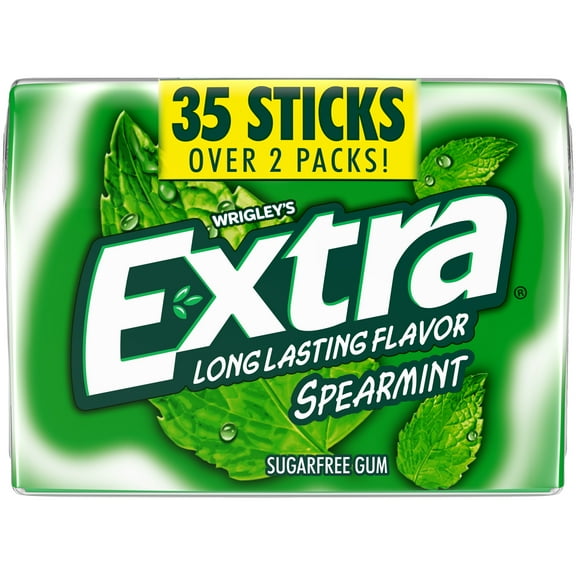 Extra Spearmint Sugar Free Chewing Gum School Snacks - 35 Stick Mega Pack