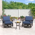 thumbnail image 4 of Gotland 7 Piece Aluminum Patio Furniture Set,Modern Metal Outdoor Patio Furniture w/5.1'' Thick Cushion,Swivel Chairs and Round Coffee Table,Patio Conversation Sets for Porch,Deck,Navy Blue, 4 of 7