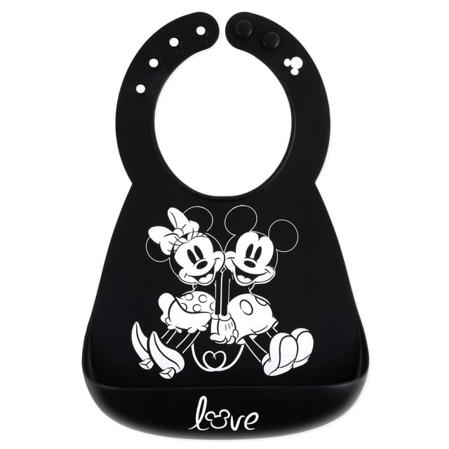 Babero Bumkins con bolsillo de silicona para bebés de 6 a 24 meses con diseño de Mickey Minnie