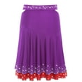 thumbnail image 4 of Sholeno Women's Latin Dance Skirt Elastic Waistband Irregular Pleated Mini Skirt Ballroom Dancewear Purple XL, 4 of 5