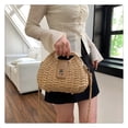 thumbnail image 2 of Bolso de hombro para mujer, bolso de paja, bolso cruzado de tejido de verano, bolso de playa (caqui), 2 of 7