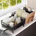 thumbnail image 1 of Escurridor de Trastes Acero Inoxidable, Expandible Escurridor de Platos con Sistema de Drenaje Automático, Estantes Fregadero de Cocina para Vasos Sostiene Utensilios Tablas de Picar, 1 of 9
