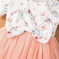 thumbnail image 6 of Mercatoo Toddler Baby Girl Dress 𝐅loral Print Short Sleeve Mesh Dresses with Decoration Bow Summer Casual P𝐚rty Clothes, 6 of 8