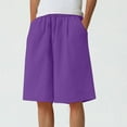 thumbnail image 4 of Miluxas Men's Big & Tall Lightweight Extra Long Shorts on Purple XL(XL), 4 of 5