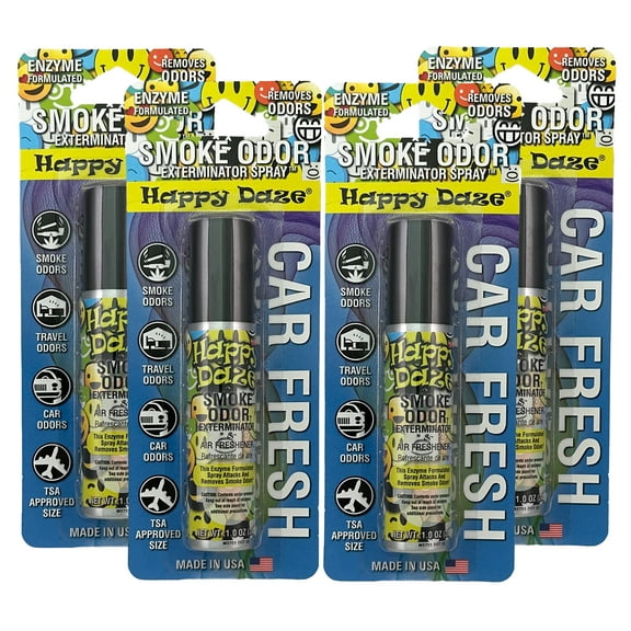 Smoke Odor Exterminator Air Fresh Spray - Your Ultimate Solution for Smoke and Household Odor Elimination - 1 oz Spray, Happy Daze, 4 Packs