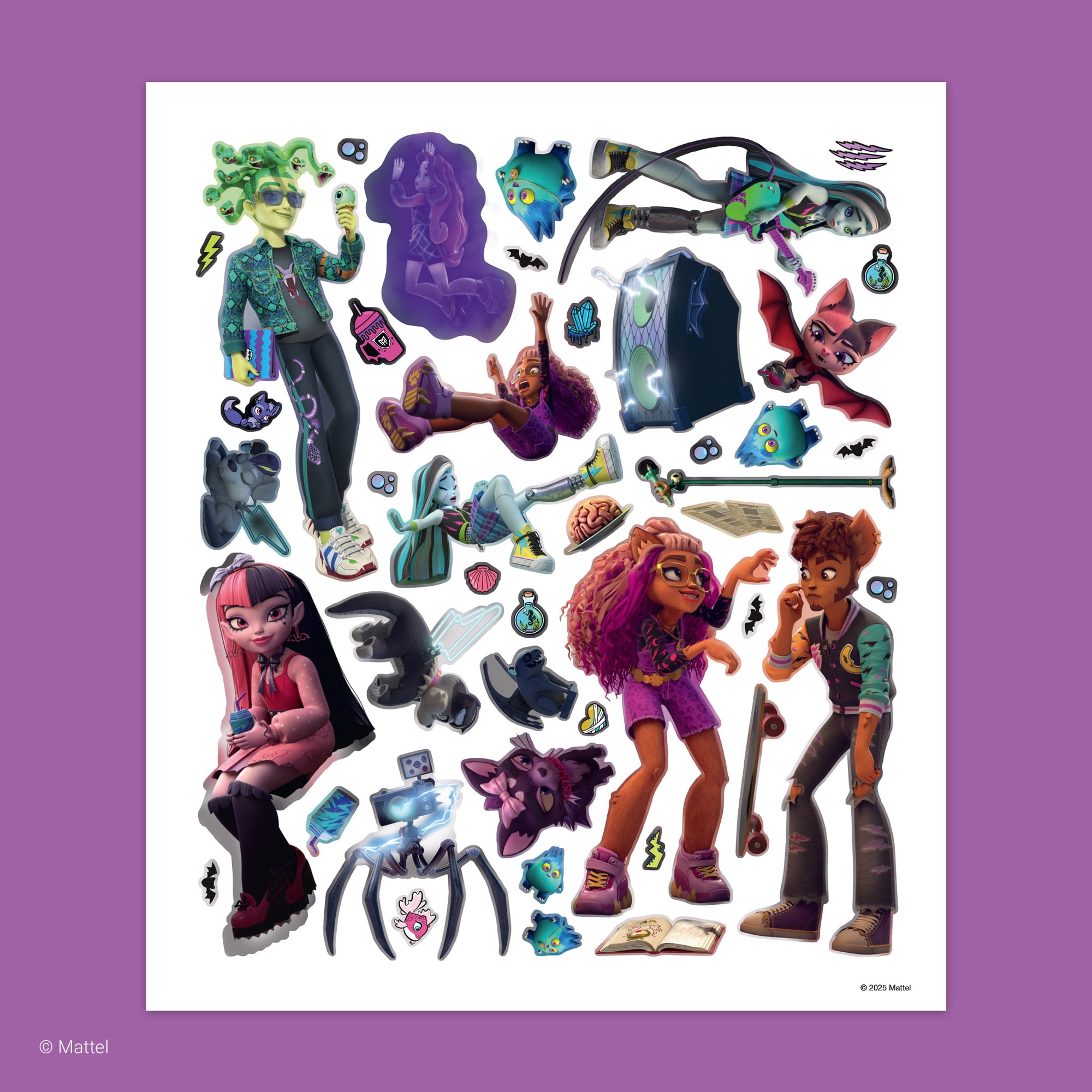 book 'n' app: Panorama Sticker Book - Monster High - Mix & Match Stickers On Double-Page Spreads, Characters & Fashion, Spooky School Scenes, Kids 4+